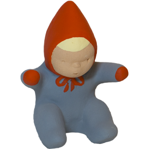 Tomtebaby sittande
